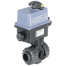 Electric rotary actuator With ball valve in plastic body 
